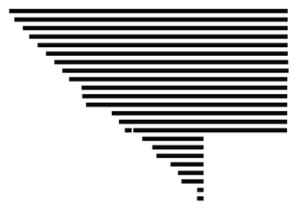 Fototapeta premium Symbol Map of the County Chippewa (Minnesota, US) showing the County with a few black horizontal lines
