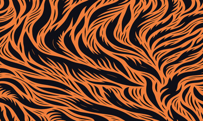 Unique tiger skin pattern vectand featuring wild animal stripes and textured fur, great fand wallpaper murals, fabric prints, and tile surfaces.