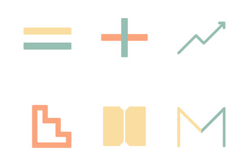 Obraz premium Minimalist geometric line art symbol collection with pastel tones