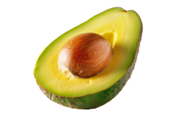 half an avocado on a transparent background