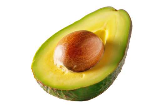 half an avocado on a transparent background