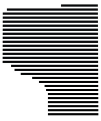 Symbol Map of the County Covington (Mississippi, US) showing the County with a few black horizontal lines