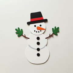 Leafy Limbs: A Whimsical Snowman's Eco-Chic Winter Greeting