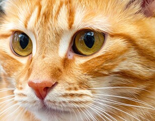 Close Up Portrait of Ginger Cat with Intense Gaze