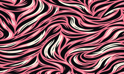 Exotic pink tiger animal striped skin texture background pattern creative design, suitable for wallpapers, fabrics, stylish prints, and decoration.