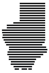 Symbol Map of the County Hancock (Mississippi, US) showing the County with a few black horizontal lines
