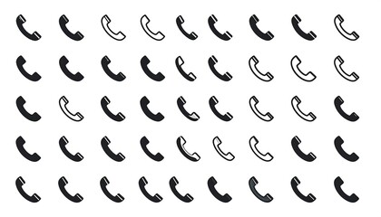 Collection of Phone Icons - Communication and Connection.