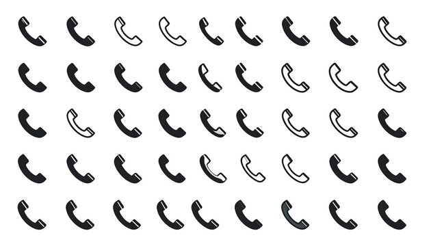Collection of Phone Icons - Communication and Connection.