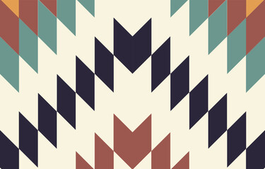 Southwest Native American seamless pattern, boho tribal Aztec Navajo geometric textile design, desert ethnic fabric background.