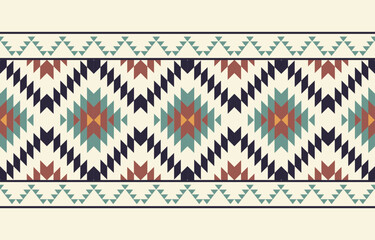 Southwest Native American seamless pattern, boho tribal Aztec Navajo geometric textile design, desert ethnic fabric background.