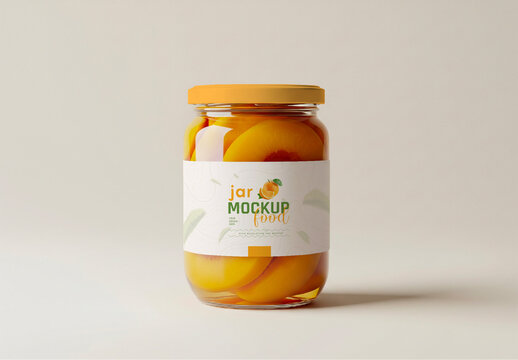 Glass Jar Food Container Mockup Template