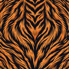 Vectand tiger skin pattern illustration with wild animal stripes and fur texture background, ideal fand wallpaper murals, fabric, tile surfaces, and decandative projects.