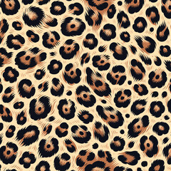 Seamless Animal Wildlife Skin Pattern. Leopard Fur Camouflage Background. Leopard Skin Texture Pattern Vector, dynamic motif for fashion and textile.