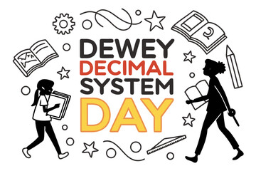 DEWEY DECIMAL SYSTEM DAY vector illustration 