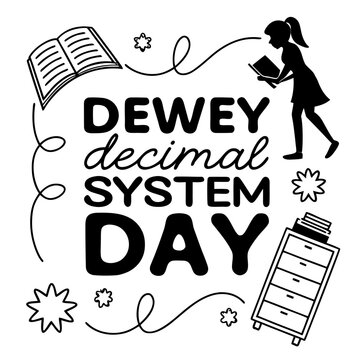 DEWEY DECIMAL SYSTEM DAY vector illustration isolated on white background