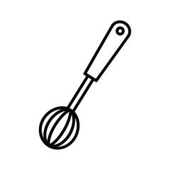 Line art icon of an open wardrobe with clothes hanging inside