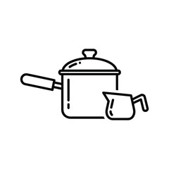 Outline drawing of an ornate, decorative mirror