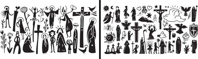 Art Tools Illustration, Paint Brush Doodle, Creative Design Vector, Drawing Icons Sketch, Artist Studio Clipart, Art Supplies Outline, Painting Equipment Design, Creative Hobby Art, Educational Crafts