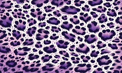 Purple leopard background illustration with exotic animal skin print a creative fit for wallpapers, fabric art, fashion design, and luxury textile prints.
