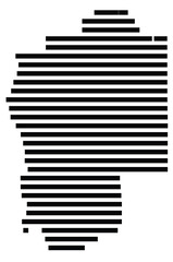 Symbol Map of the County Granite (Montana, US) showing the County with a few black horizontal lines