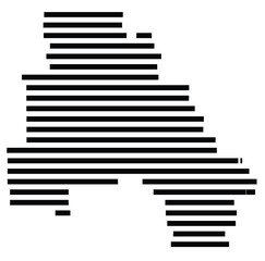 Fototapeta premium Symbol Map of the County Flathead (Montana, US) showing the County with a few black horizontal lines