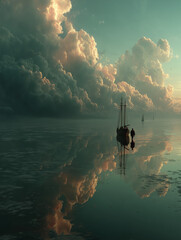 Explorers of the Infinite Horizon — Surreal Sea and Sky Dreamscape