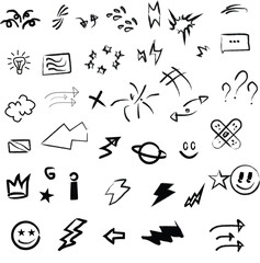 Hand drawn arrow set vector illustration design