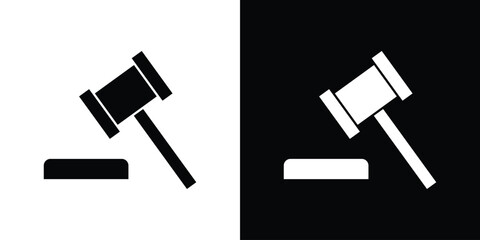 Auction icon flat design. Modern style in black color.
