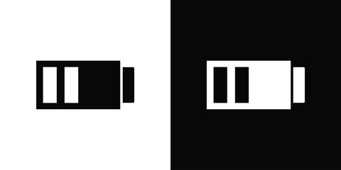 Battery icon flat design. Modern style in black color.
