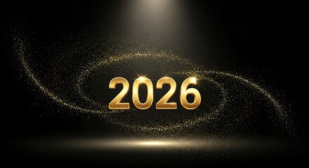 Elegant 2026 New Year Golden Glitter Background