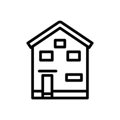 シンプルラインの家のモノクロアイコン03