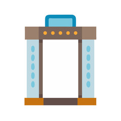 Minimalist flat illustration of a futuristic scanner portal gate