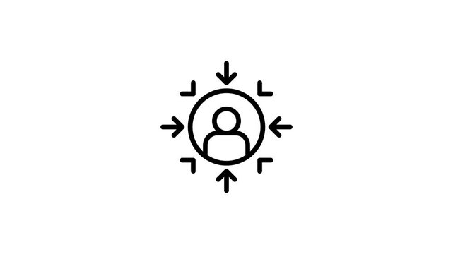 Animated target audience and customer focus icon