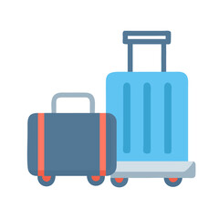 Stylized suitcase and luggage icon on black background illustration