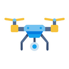 Simple drone illustration icon isolated on black background