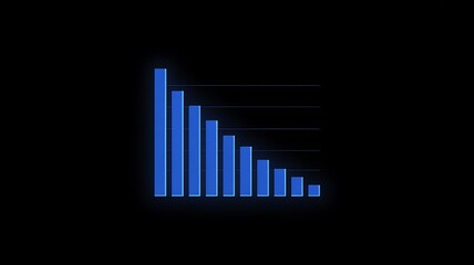 Minimalist blue bar graph design showcasing declining data trends