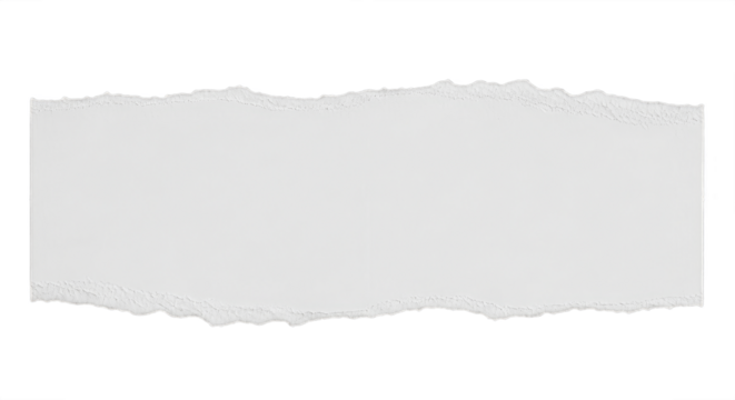 white paper ripped message isolated on a white background