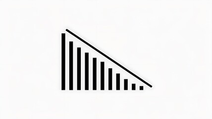 Minimalist black and white icon design representing declining data or signal strength