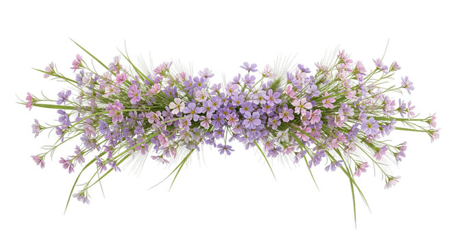 Delicate floral arrangement with purple and white flowers - Powered by Adobe
