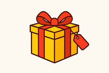 Forms bright box cherry lemon white vector gift icon minimal geometric key