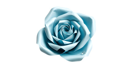 Delicate light blue handcrafted fabric rose isolated for wedding decoration design isolated PNG with Transparent Background