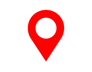 Red location marker against black
