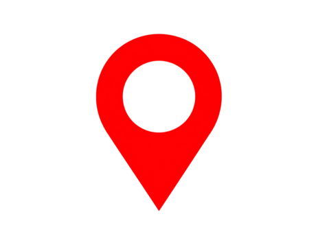Red location marker against black