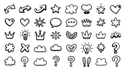 Vector icon set of alphabet letters and symbols design collection