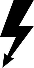 Black lightning bolt icon representing electric power and danger