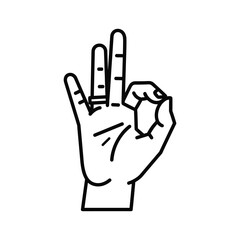 Hand making ok gesture illustration