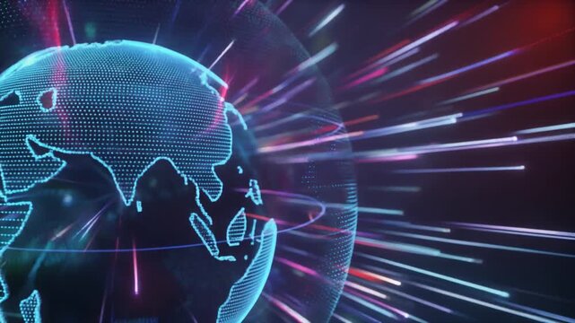 Abstract globe backgrounds. News generic. News opener. Rotation globe moving background