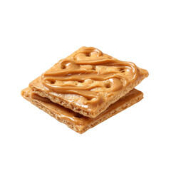 Peanut butter cracker on white background, Peanut butter snack isolate [Transparent Background PNG].