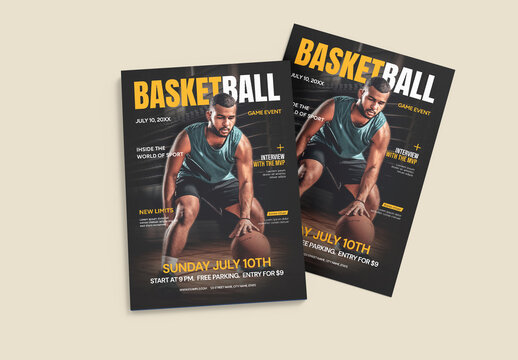 Modern Basketball Game Event Flyer Template for Sports Promotion and Tournament