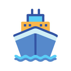 Flat design ship illustration on the ocean waters